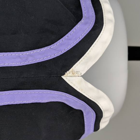 Billabong Womens Board Shorts Size 10 Black White Purple Trim Pearl Snap Zip-Fly - Picture 8 of 12